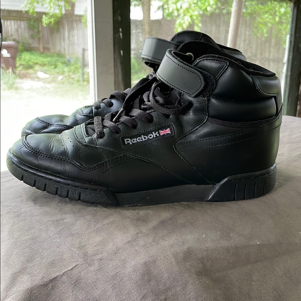 Reebok Exofit Black High-Top Sneakers with Leather Upper